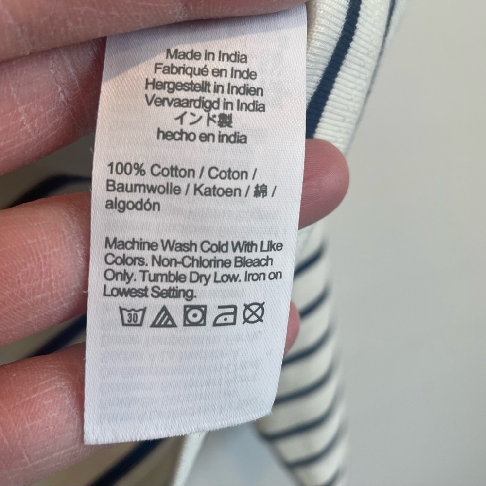 J. Crew Navy and White Striped Long Sleeve Tee - Picture 7 of 7